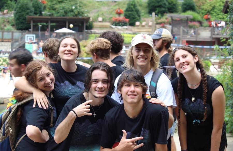 Seniors pose for a picture as they are enjoying fellowship with one another on their last trip to Windy Gap as High School students. They enjoyed coming up on Sunday afternoon to enjoy fellowship with their peers. (Pictured: Roxanne Filip, Ethan Bender, Riley Highfield, Molly Dorminy, Will McCulloch, and Jason Yager)