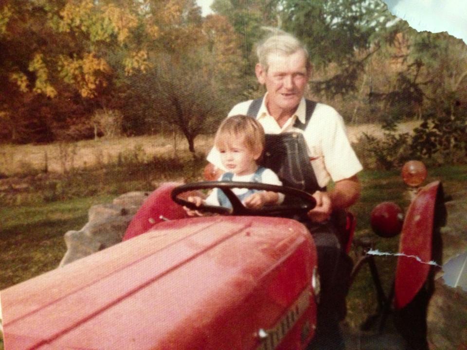 Law with his grandpa who was an important influence in his life. 